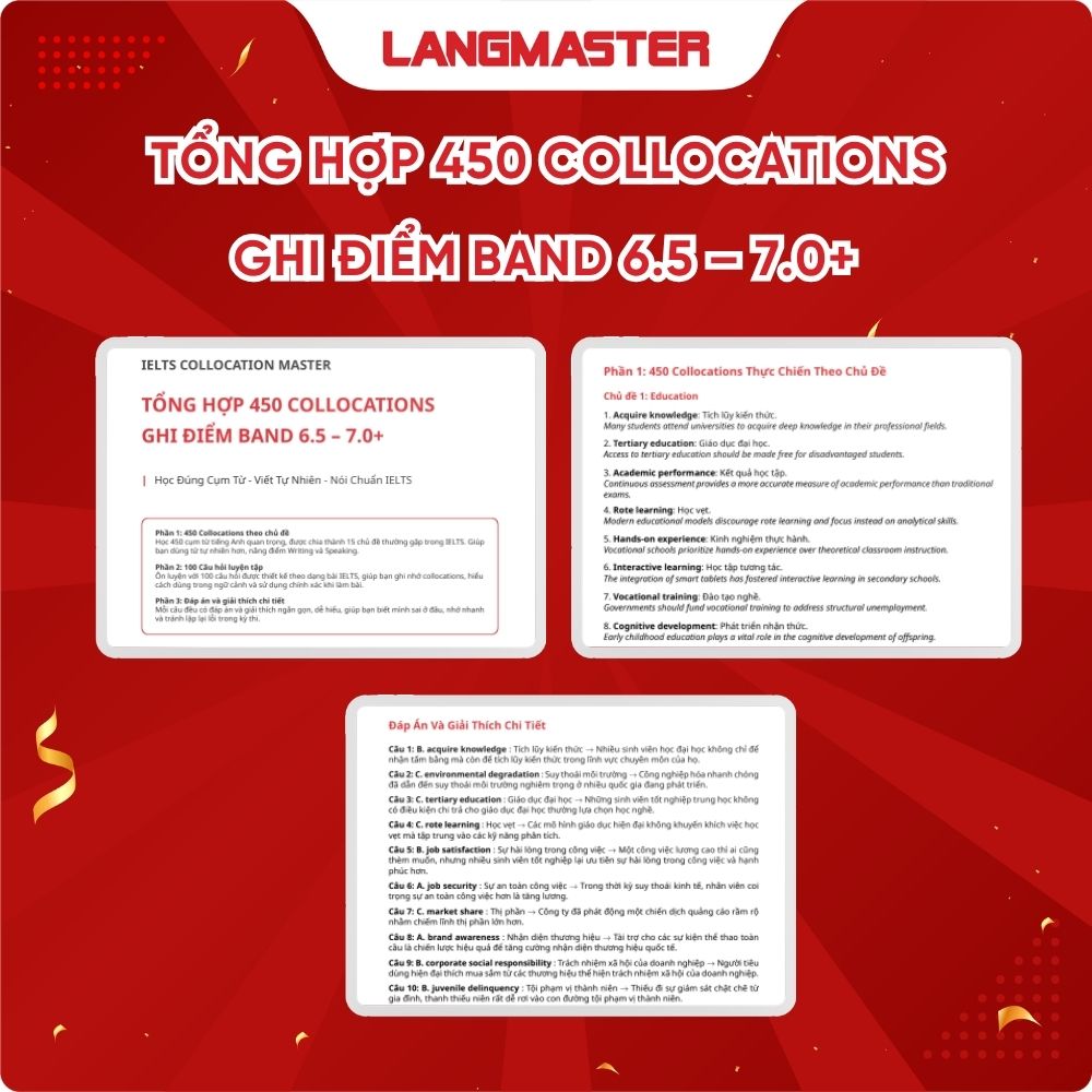 Tổng hợp 450 collocations ghi điểm band 6.5–7.0+
